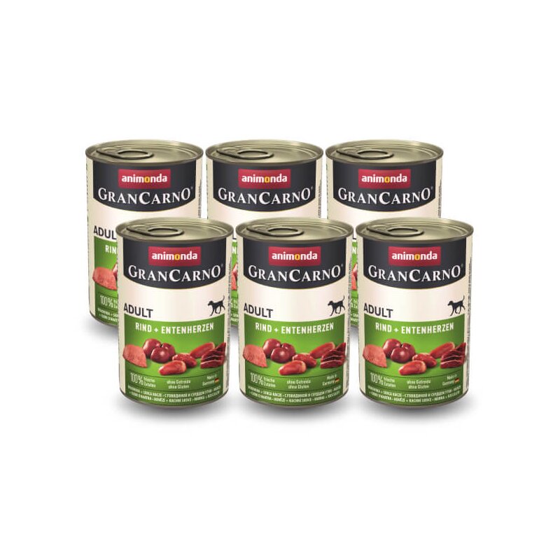 Karma dla psa ANIMONDA Grancarno Wołowina i kacze serca 6 x 400 g