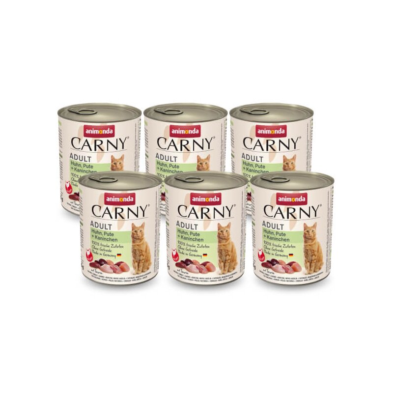 Karma dla kota ANIMONDA Carny Kurczak z indykiem i królikiem 6 x 400 g