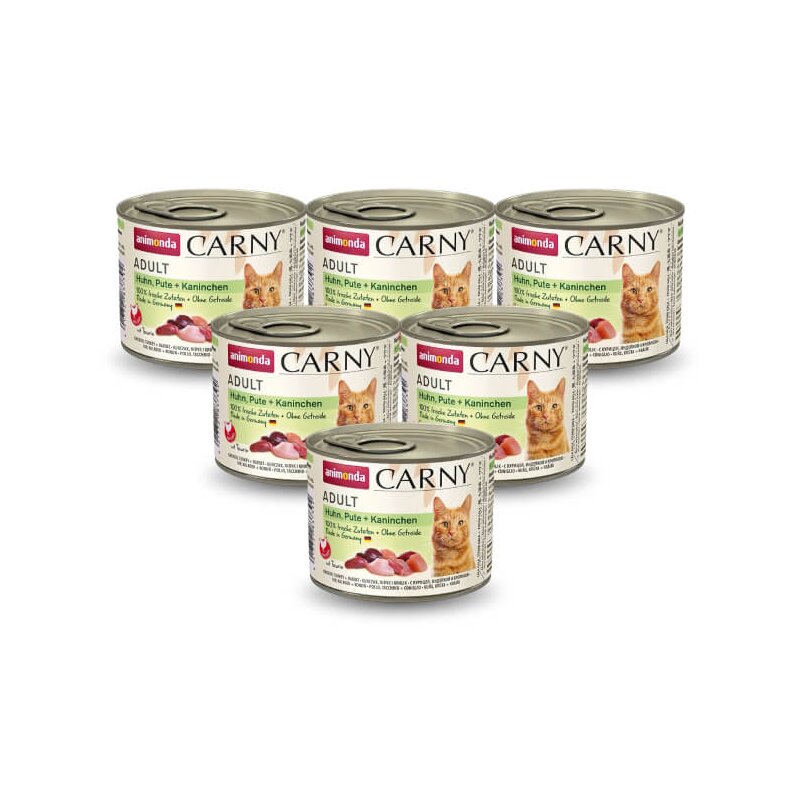 Karma dla kota ANIMONDA Carny Kurczak z indykiem i królikiem 6 x 200 g