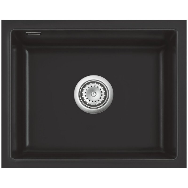 Zlewozmywak jednokomorowy SYSTEMCERAM Mera 50U 5357 01 Nigra 87 Czarny 44.x55.1