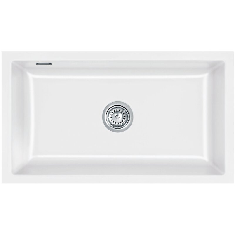 Zlewozmywak jednokomorowy SYSTEMCERAM Mera 80U 5370 01 Gronland 12 Biały połysk 44.1x77.6