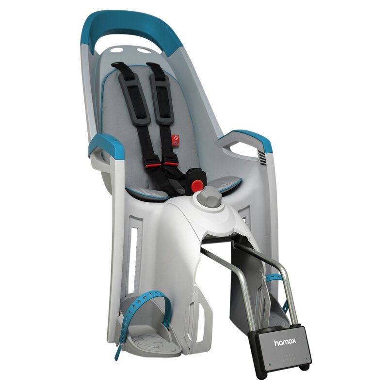 Fotelik rowerowy HAMAX Amaze Tylny Rura podsiodłowa Szaro-niebieski