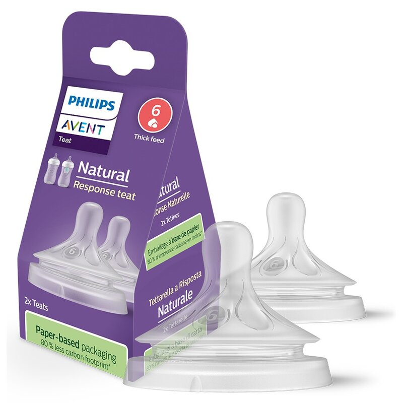Smoczek PHILIPS Avent Natural SCY966/02 Przezroczysty 6 m+ (2 sztuki)