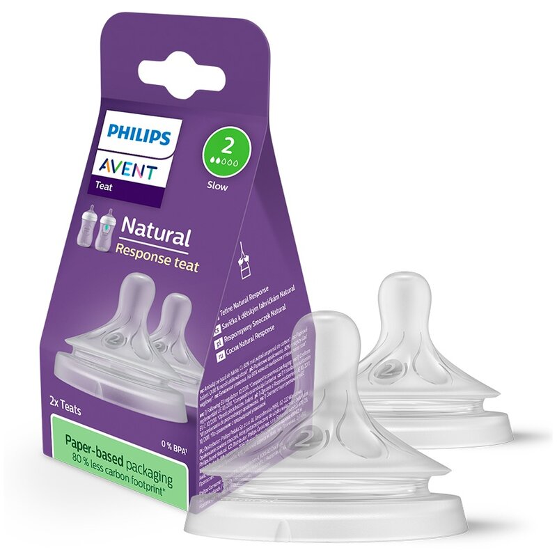 Smoczek PHILIPS Avent Natural SCY962/02 Przezroczysty 0 m+ (2 sztuki)