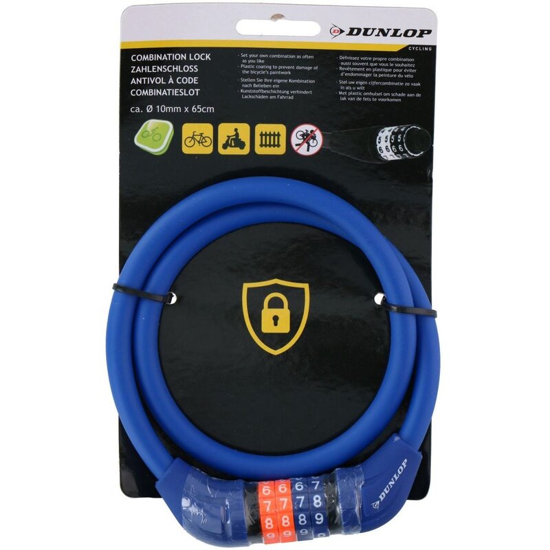 Zapięcie rowerowe DUNLOP 3331635 Linka Niebieski