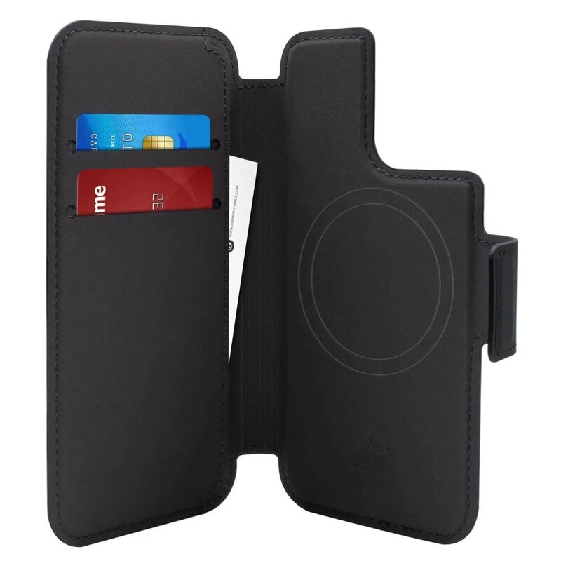 Etui PURO Folio MagSafe do Apple iPhone 13 Pro/14 Pro Czarny