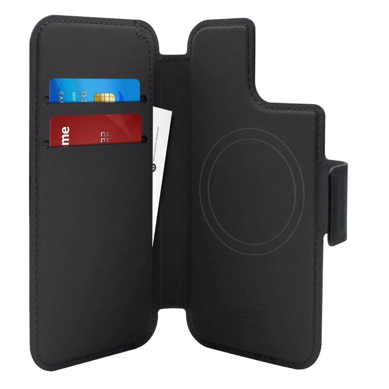 Etui PURO Folio MagSafe do Apple iPhone 12 Pro/14 Plus/15 Plus Czarny