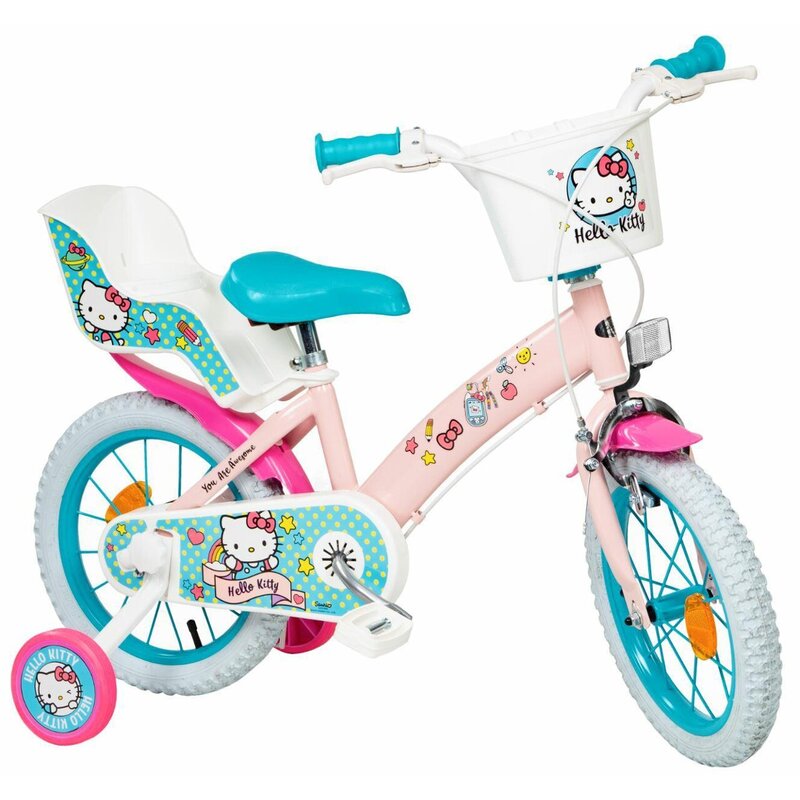Rower dziecięcy TOIMSA Hello Kitty&nbsp;14 cali dla dziewczynki Pudrowy róż