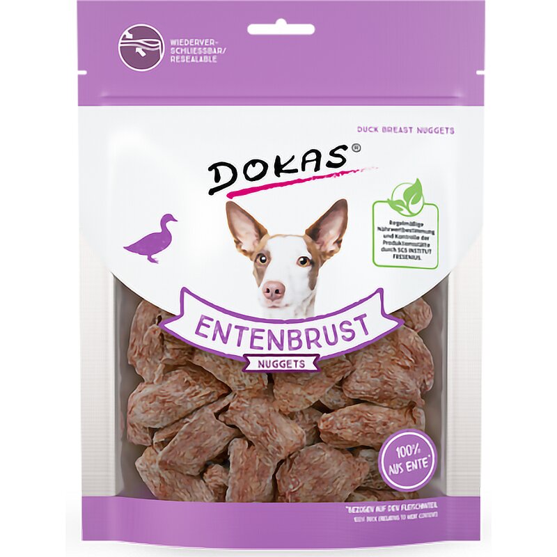 Przysmak dla psa DOKAS Nuggetsy z piersi kaczki 110 g