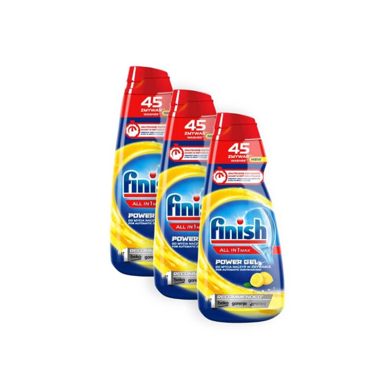 Żel do zmywarki FINISH All in 1 Max Cytrynowy 3 x 900 ml