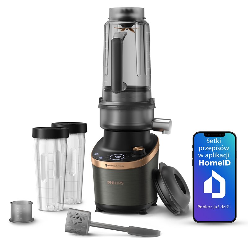 Wielofunkcyjny koktajler z funkcją sokowirówki PHILIPS HR3770/10 blender kielichowy Flip&Juice