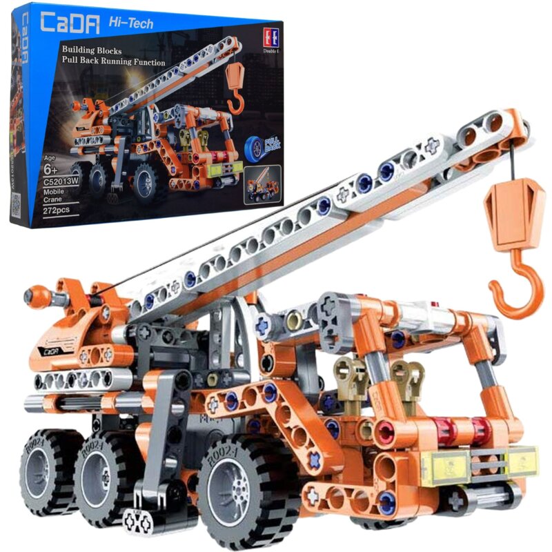 Klocki plastikowe CADA Hi-Tech Ciężarówka dźwig Pull-back C52013W