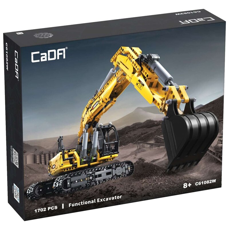 Klocki plastikowe CADA Funkcjonalna Koparka budowlana C61082W