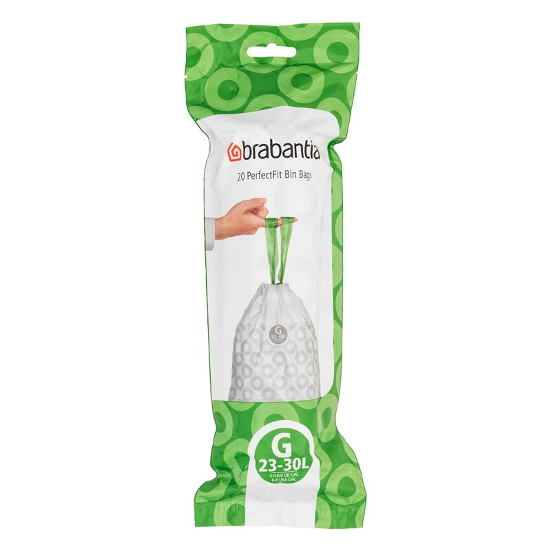 Worki na śmieci BRABANTIA 23-30L (20 sztuk) Zielony