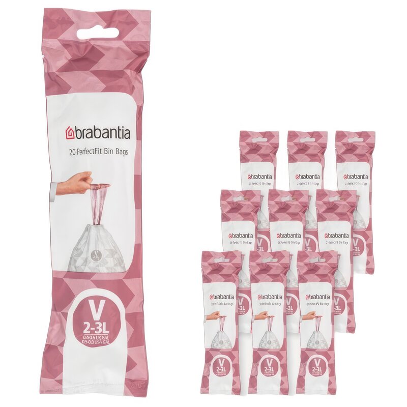 Worki na śmieci BRABANTIA 3L (200 sztuk) Różowy