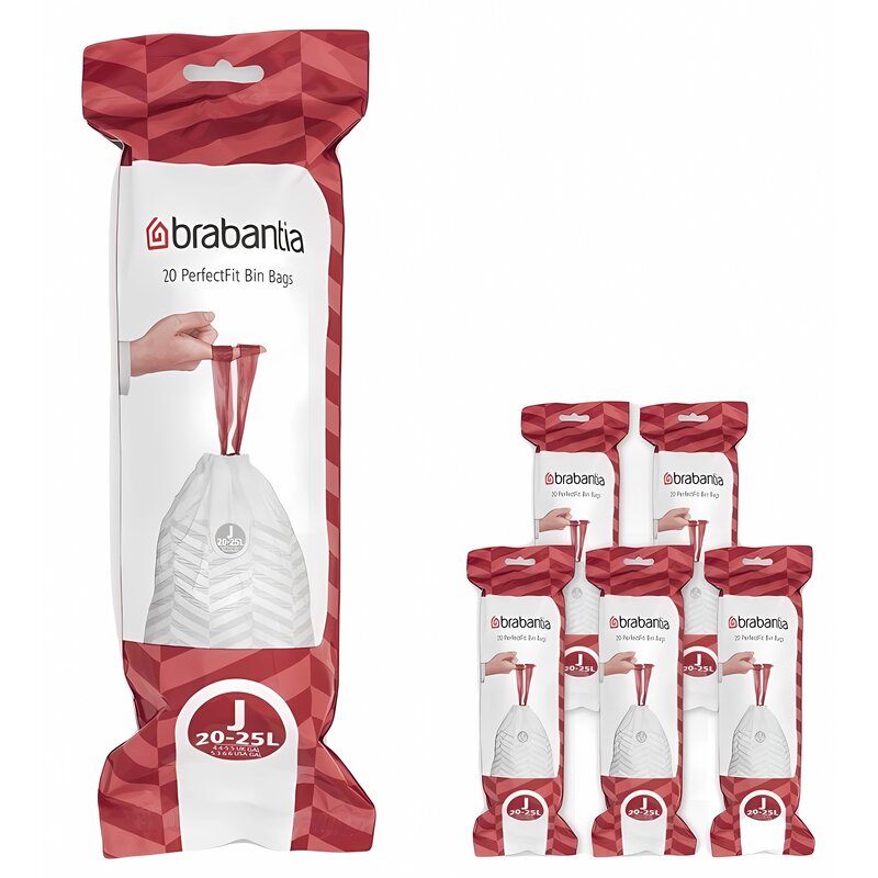 Worki na śmieci BRABANTIA 20-25L (120 szt.) Biały