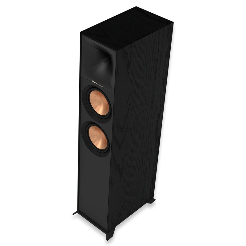 Podłogowa kolumna głośnikowa KLIPSCH R-600F Czarna (1 szt.), Obudowa MDF, Typ Bass Reflex, Port Tractrix, Miedziane membrany