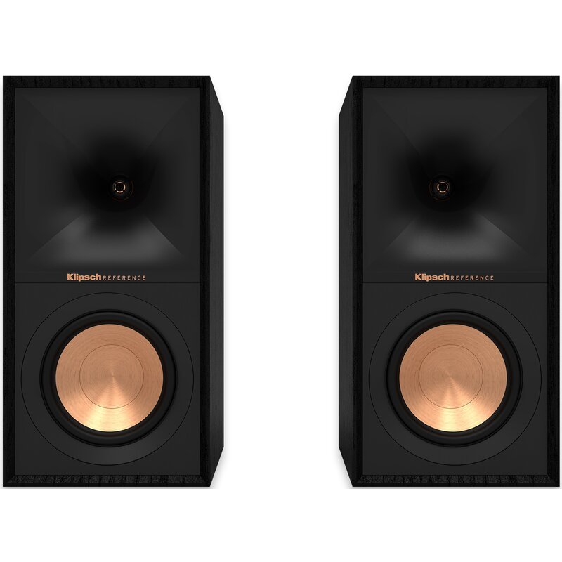 Podstawkowe kolumny głośnikowe KLIPSCH R-50M Czarne (2 szt.), Obudowa MDF, Typ Bass Reflex, Membrana TCP w kolorze miedzi