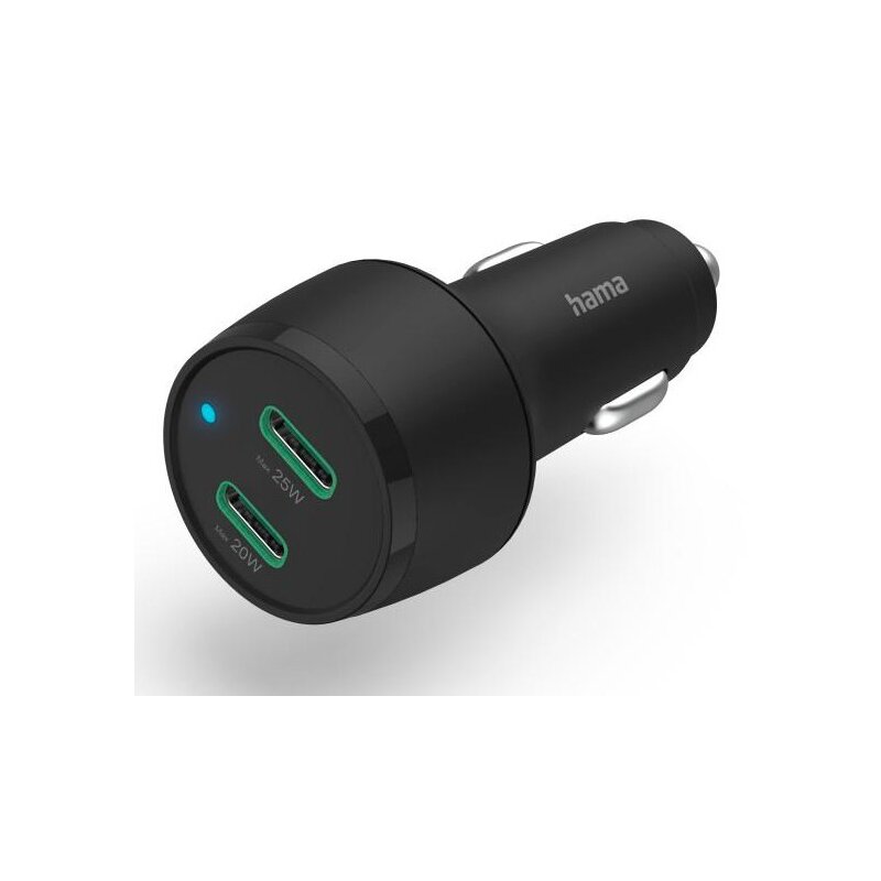 Hama 2x USB-C Power Delivery Qualcomm 45W Czarny