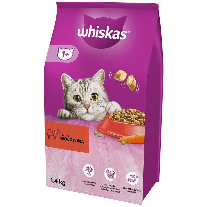 Karma dla kota WHISKAS Wołowina 1.4 kg