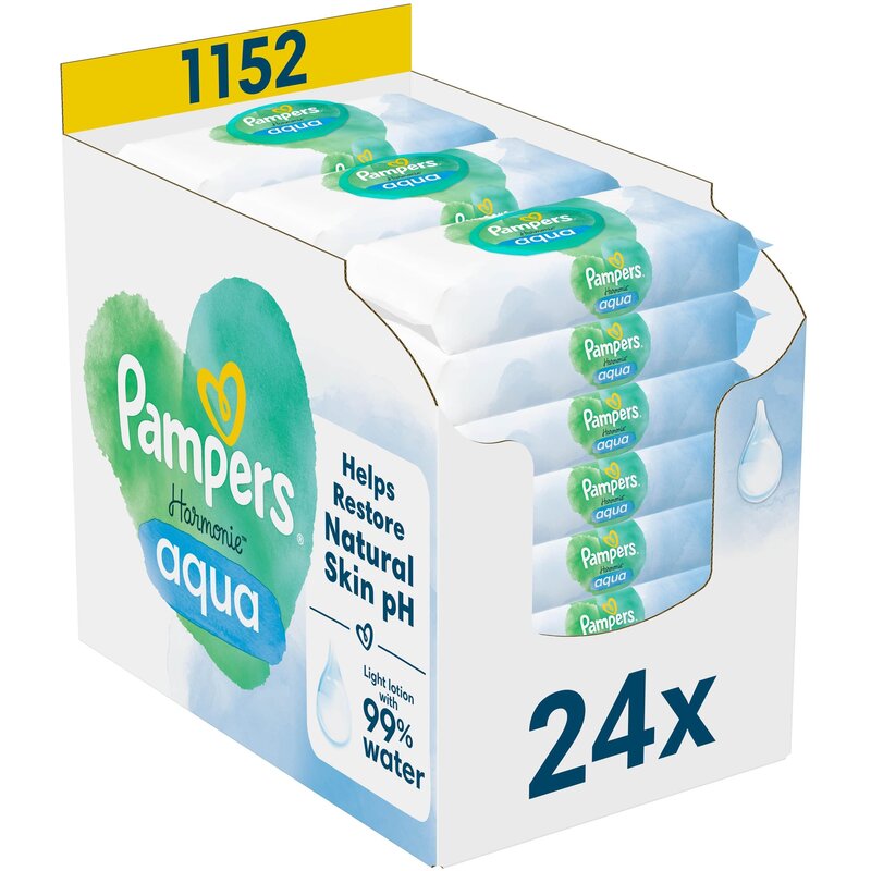 Chusteczki nawilżane PAMPERS Harmonie Aqua (1152 szt.)
