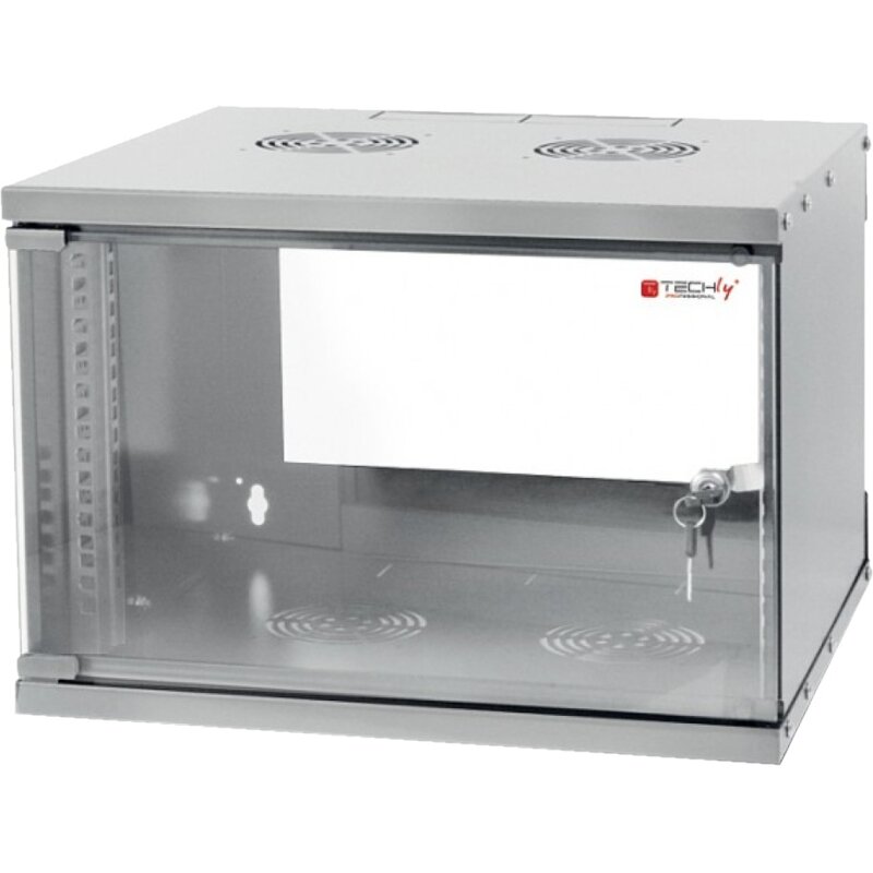 Szafa RACK TECHLY 19" 9U I-CASE EL-1009G32 500 x 320 mm, Wisząca Szary