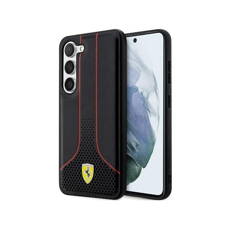 Etui FERRARI Perforated 296 P do Samsung S23+ Czarny