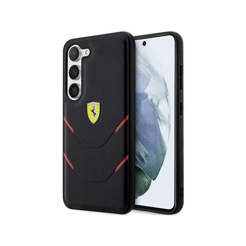 Etui FERRARI Hot Stamp Lines do Samsung Czarny