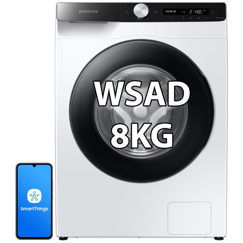 Pralka SAMSUNG AI Seria 6000 WW80T534DAEA 8kg 1400 obr Ecobubble, Autodozowanie