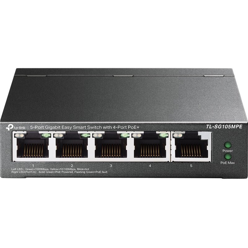 TP-Link 5p TL-SG105MPE (5x10/100/1000Mbit, 4xPoE+)