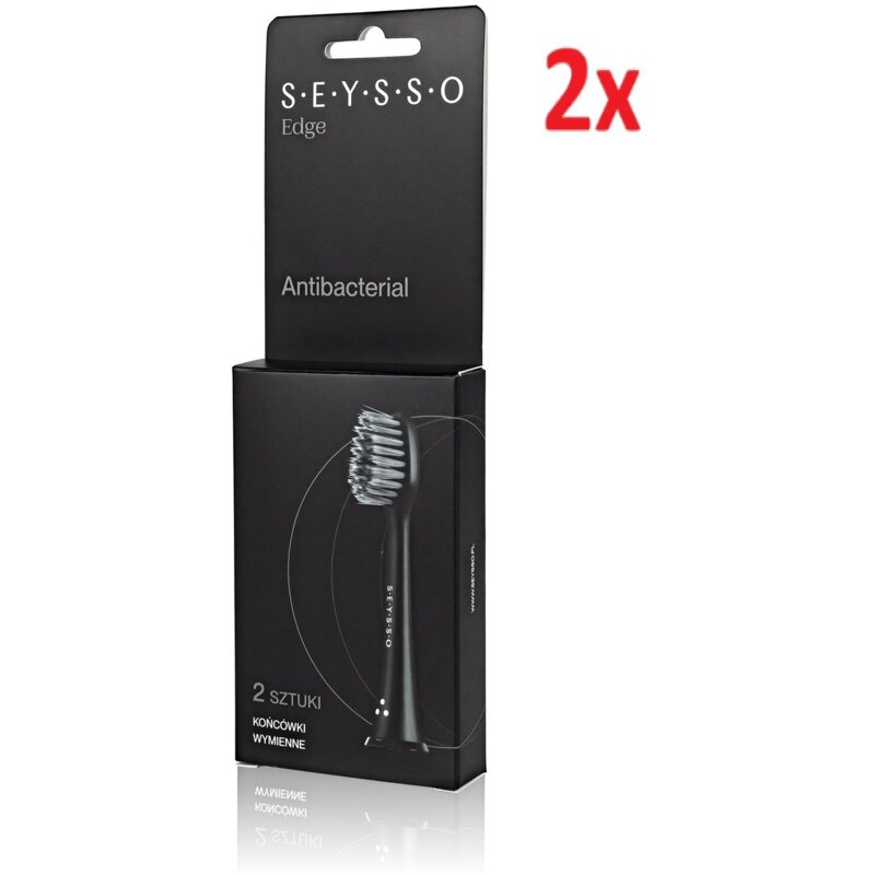 Oryginalna końcówka szczoteczki SEYSSO Carbon Antibacterial (2 szt.) (Antybakteryjna)