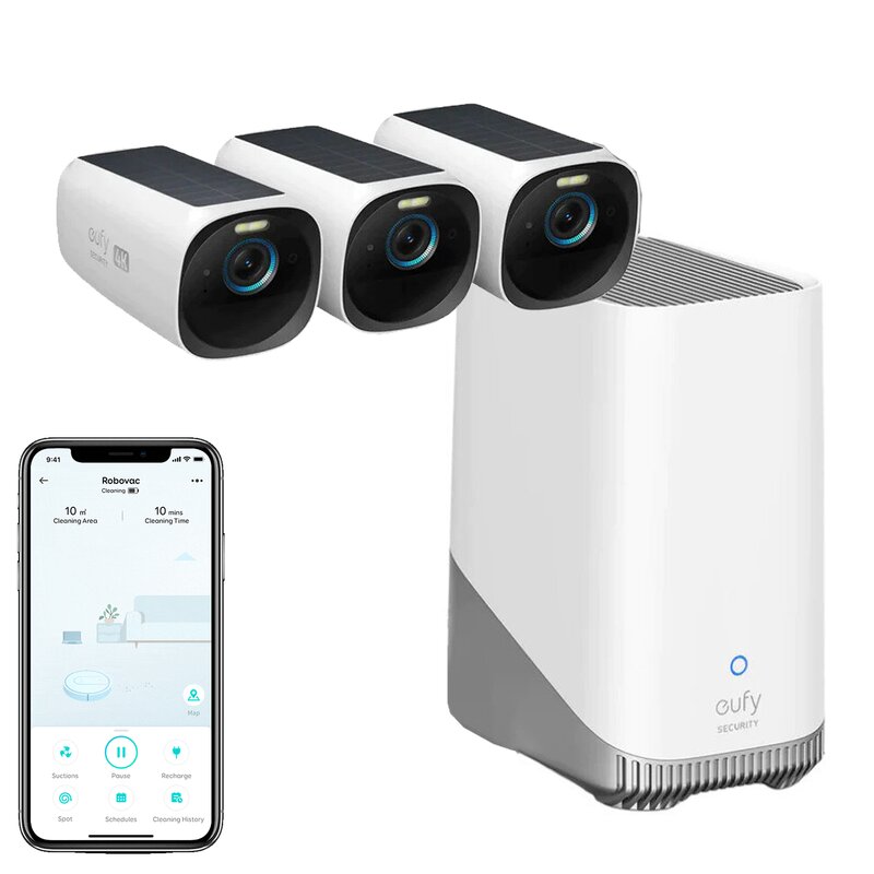 Kamera EUFY eufyCam 3 Zewnętrzna / Wewnętrzna, Wi-Fi (3 szt.) + Stacja bazowa