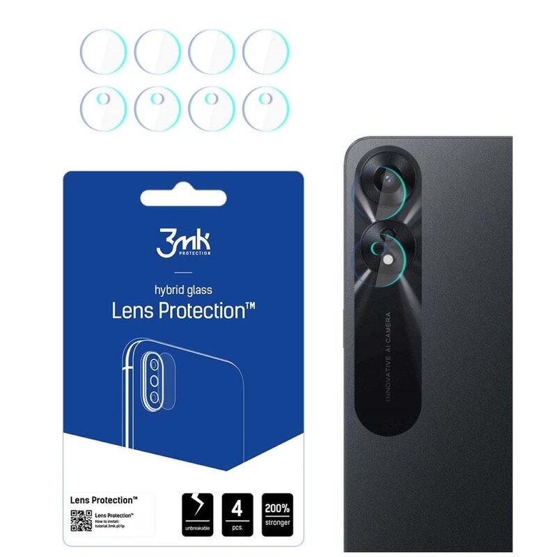 Szkło hybrydowe na obiektyw 3MK Lens Protection do Oppo A78 5G