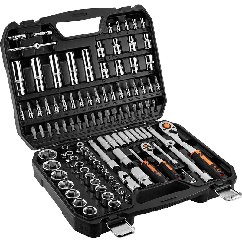 Klucze nasadowe NEO TOOLS TOOLS CRV 10-066 (110 elementów)