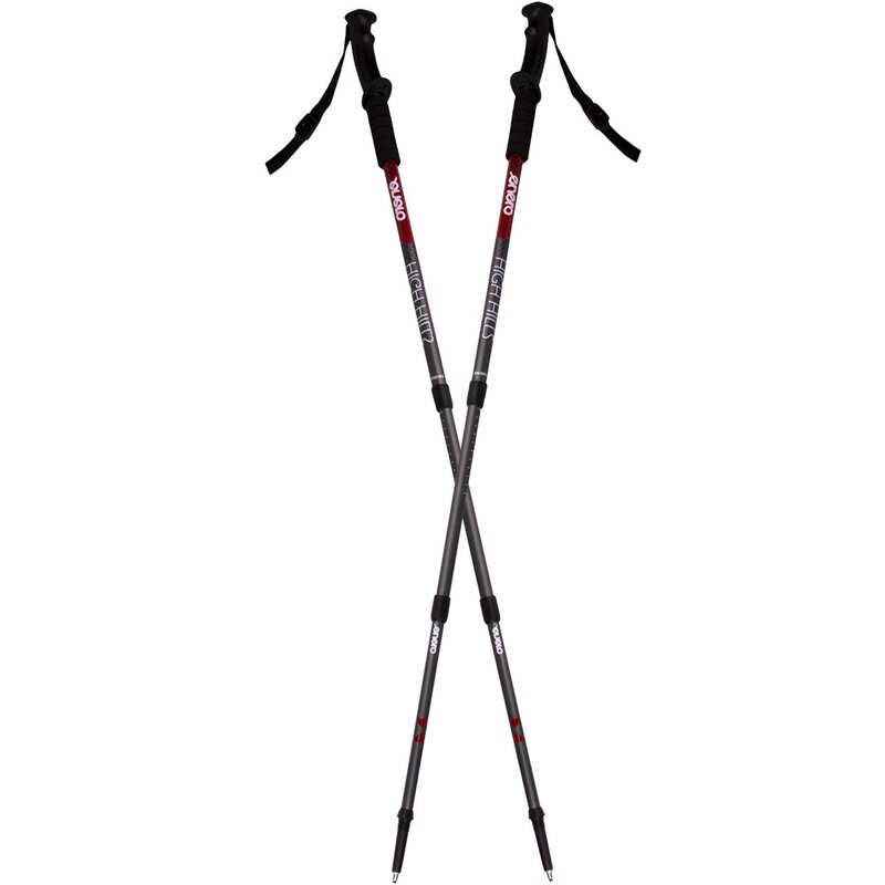 Kijki trekkingowe ENERO High Hills (64 - 135 cm) Szaro-czerwony
