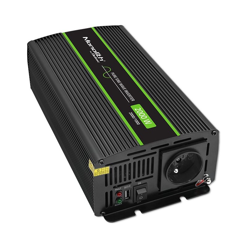 Qoltec Monolith 12/230V 1000/2000W Czarny