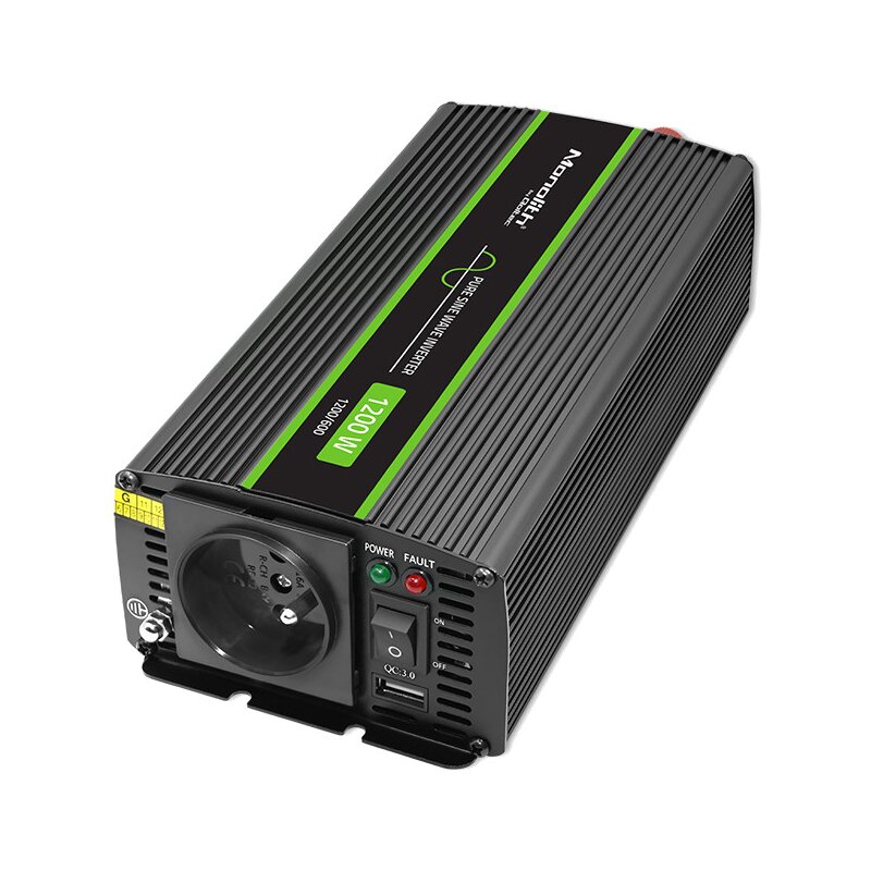 Qoltec Przetwornica napięcia 600W/1200W 24V na 230V