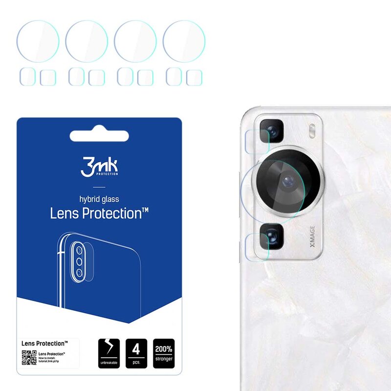 Szkło hybrydowe na obiektyw 3mk Lens Protection  Huawei P60 Pro 4szt