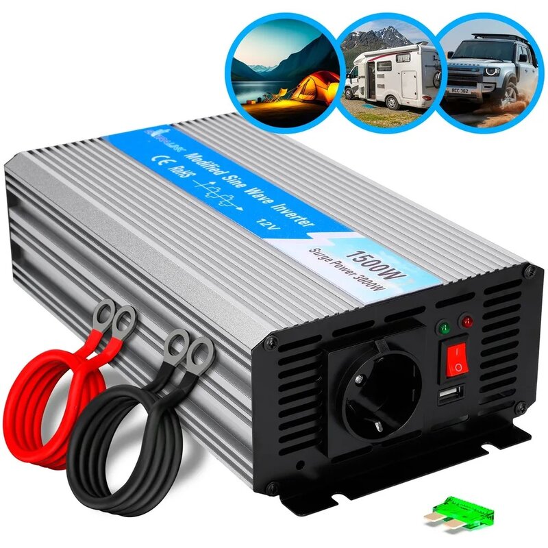 Przetwornica EXTRALINK 12V na 230 1500W/3000W Czysta sinusoida