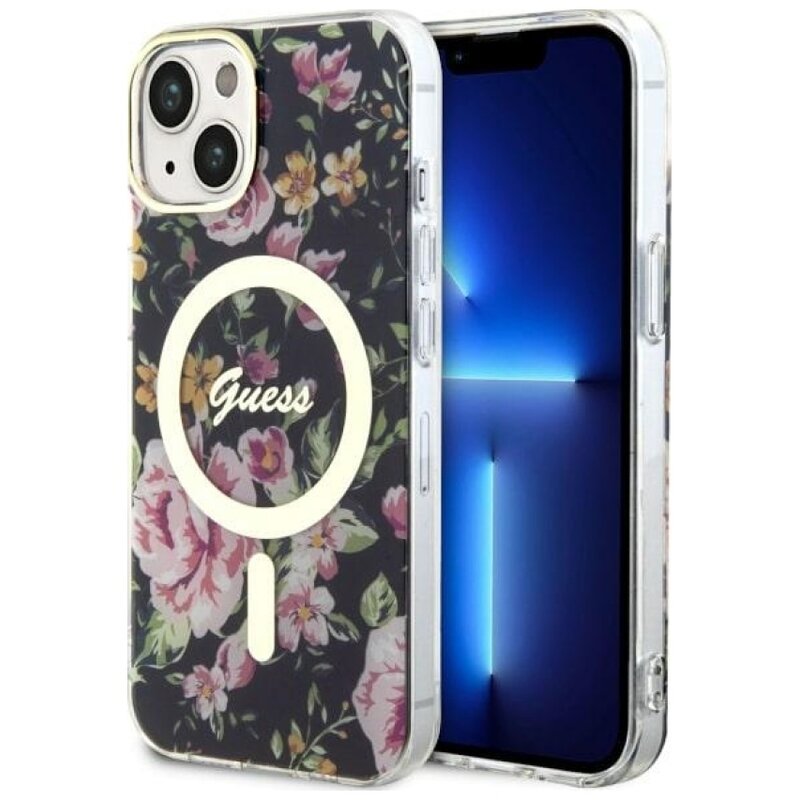 Etui GUESS Flower MagSafe do Apple iPhone 14 Plus Wielokolorowy