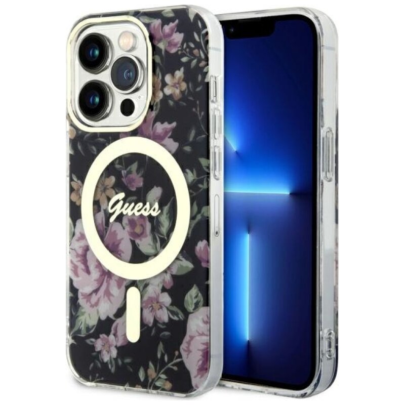 Etui GUESS Flower MagSafe do Apple iPhone 14 Pro Wielokolorowy