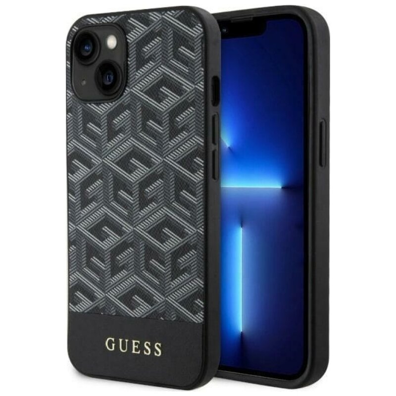 Etui GUESS GCube Stripes MagSafe do Apple iPhone 14 Plus Czarny
