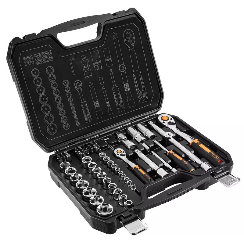 Zestaw kluczy nasadowych NEO TOOLS 10-054 1/2, 1/4 cala (73 elementy)