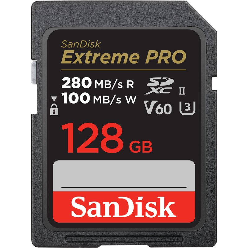 Sandisk 128GB SDXC Extreme PRO 280MB/s V60 UHS-II
