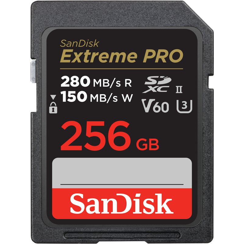 Sandisk 256GB SDXC Extreme PRO 280MB/s V60 UHS-II