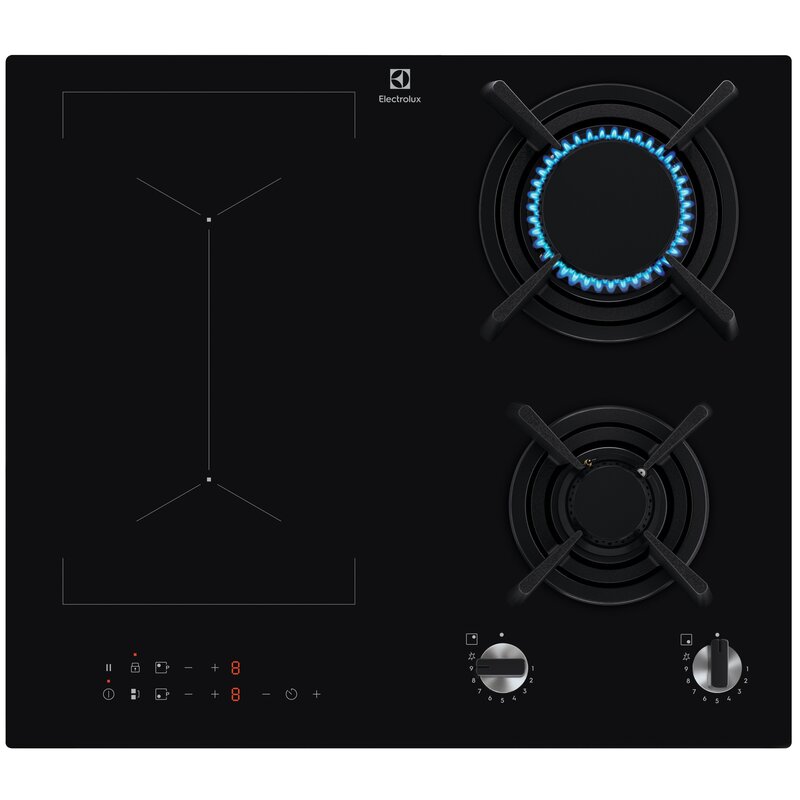 Płyta indukcyjno-gazowa ELECTROLUX KDI641723K 60 cm | 2 pola indukcyjne + 2 palniki | PowerBoost | zapłon elektryczny | czarny