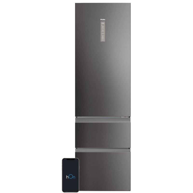 Lodówka HAIER 3D 60 Series 5 HTW5620CNMP 3D No frost 205cm Ciemna inox