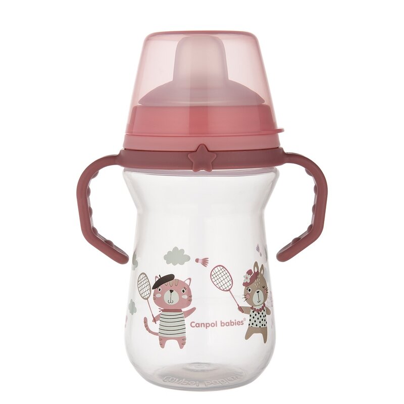 Butelka CANPOL BABIES FirstCup Bonjour Paris 250ml Różowy