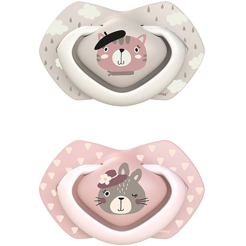 Smoczek CANPOL BABIES Bonjour Paris 0-6 m Różowo-szary (2 sztuki)