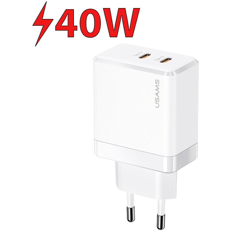Ładowarka sieciowa USAMS T54 CC172TC02 (US-CC172) PD 40W Biały ładowarka do telefonu USB-C
